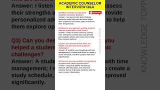 Academic Counselor Interview Questions and Answers [upl. by Anekahs]