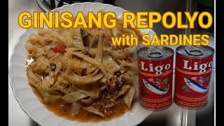 GINISANG REPOLYO WITH SARDINES  EASY RECIPE  MY OWN VERSION  INDAYLEN NG ITALY [upl. by Eenobe308]