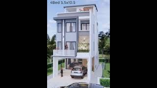 Small House Plans 55x105 Meter House Design 18x35 Feet with 4 bedrooms Reel [upl. by Lindsay]