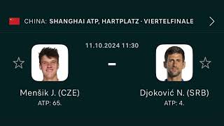 Jakub Mensik vs Novak Djokovic Shanghai [upl. by Shyamal]