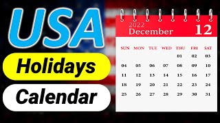 USA Holiday Calendar 2022  United States Federal and State Holidays 2022 [upl. by Aicatsal]