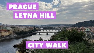 4K 🇨🇿 Prague  City Walk Letna Hill Viewpoints  Prague Castle  Rain  September 2022 12 [upl. by Sadiras]