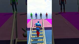 GTA 5 Epic Spiderman Ragdolls  Jumps  Fails ep203 shorts [upl. by Bradney737]