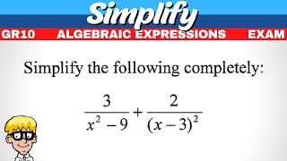 Exam Algebraic Fractions Grade 10 [upl. by Assiluy]