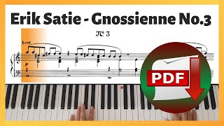 Erik Satie  Gnossienne No3  Piano Sheet Music  Piano Tutorial [upl. by Faxon]