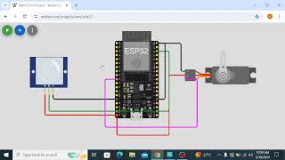 Esp32Servo motorMotion sensor Simulator  Wokwi  esp32  Arduino  Arduino Titan [upl. by Kcirrek]