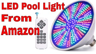 LED Pool Light from Amazon Color Changing Review Mopzlink [upl. by Aimo]