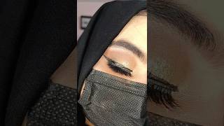 Golden Glitter eyes with winged eyeliner smokey glitter eyes Brown eyes trendingshorts foryou [upl. by Mauricio]