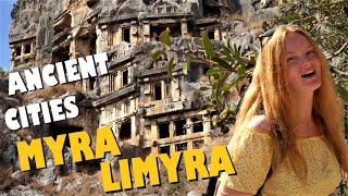 ANCIENT ROCK TOMBS AND RUINS OF LYCIA  MYRA amp LIMYRA TURKEY [upl. by Enneiluj]