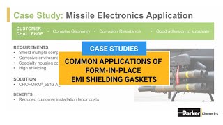 Common Applications for FormInPlace EMI Shielding Gaskets  Chomerics  Parker Hannifin [upl. by Refinne755]