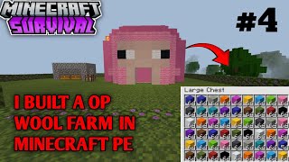 I Built A Op Wool Farm In Minecraft Survival Series Pe 3  minecraftwoolfarm [upl. by Hedvah]