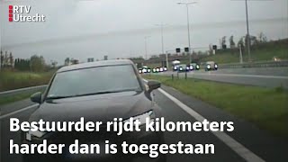 Met een snelheid van boven de 200 kilometer per uur rijden terwijl het regent  RTV Utrecht [upl. by Leahicm]