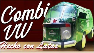 CÓMO HACER UN VW COMBI CON LATAS DE RERESCO Y OTROS MATERIALES TUTORIAL 🚐 ¡Increíble 🌍🚐🔧✨ [upl. by Shamma]