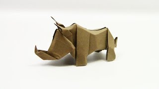 Origami Rhino Rhinoceros by 摺紙 Lin Chen  Yakomoga Easy Origami tutorial [upl. by Atirb]