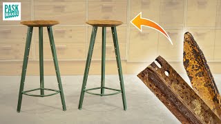 Shop Stools from Old Rusty Fence Posts [upl. by Methuselah]