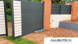 Louvered Aluminium Gatealuminiumgate aluminiumprofilegate moderngatedesign [upl. by Osborn]