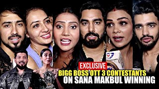 Bigg Boss OTT 3 Contestants Reaction On Sana Makbul Winning Over Naezy ArmaanPayalVishalShivani [upl. by Ennaer]