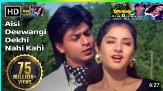 Aisi Deewangi Dekhi Nehi Kahi  Deewana SongShahrukh Khan  Divya Vharti Hindi Lovely Song 🎵 ♥️ [upl. by Ahtram]