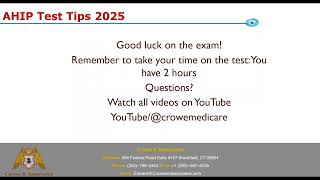 AHIP Test Tips 2025 [upl. by Natfa259]