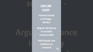 Labelling Theory  60 Second Criminology WJEC Level 3 Unit 2 [upl. by Oznofla2]