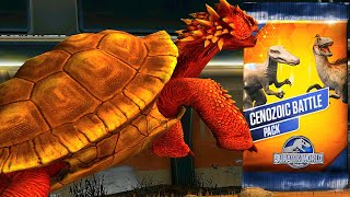 BRUNETTE VS MEIOLANIA CENOZOIC BATTLE PACK  JURASSIC WORL THE GAME [upl. by Suiramaj844]