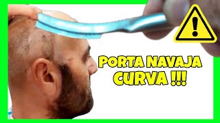 Como usar la NAVAJA de BARBERO CURVA 😲 🚫 [upl. by Zippora]