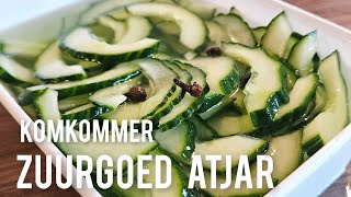 Zuurgoed komkommer Atjar receptCucumber pickles recipe [upl. by Meng]