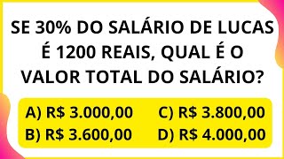 PORCENTAGEM 💥 Se 30 do salário é 1200 reais qual é o salário total❓️ [upl. by Baruch]