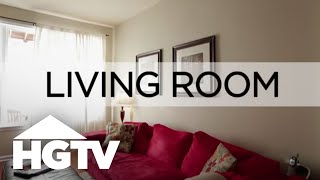 How to Decorate a Living Room for Cheap  HGTV [upl. by Akinihs]