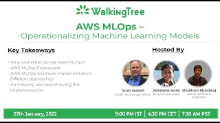 AWS MLOps  Operationalizing Machine Learning Models  Webinar [upl. by Orlan]