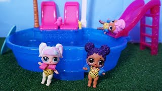 LOL SURPRISE DOLLS Go Swimming At The Neighborhood Pool [upl. by Warenne]