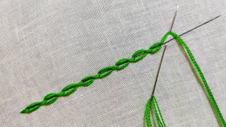 Cable Chain Stitch Tutorial Hand Embroidery Cable Chain Design For Beginners [upl. by Felicie132]