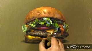 JUICY CHEESE BURGER Soft Pastel Speed Painting by Julius Legaspi [upl. by Baynebridge]