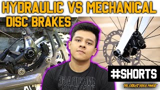 Hydraulic Disc Brakes Vs Mechanical Disc Brakes shorts ytshorts discbrakes [upl. by Wilone]