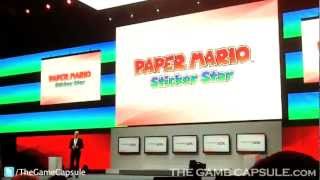 Paper Mario Sticker Star 3DS Trailer Debut Reaction  E3 Nintendo Press Conference 2012 [upl. by Dagley]