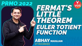 Fermats Little Theorem  Euler Totient Function  PRMO 2022  PRMO Preparation  Abhay Mahajan VOS [upl. by Leuas]