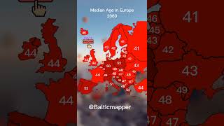 Median Age In Europe 2060 europe mapper mapping geography history map [upl. by Preuss284]