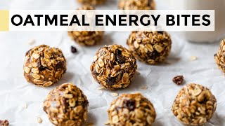 ENERGY BALLS  nobake oatmeal raisin energy bites [upl. by Yxor867]