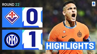 FIORENTINAINTER 01  HIGHLIGHTS  Lautaro header secure Inter win in Florence  Serie A 202324 [upl. by Tnilc]