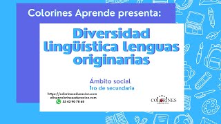 Diversidad lingüística Primero secundaria [upl. by Darnoc]