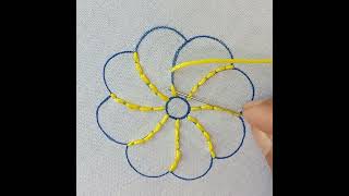 Latest Trellis stitch flowerHand Embroidery very easy new design needle work pattern 111 [upl. by Sakovich861]