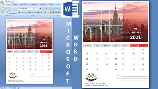 Calendar Design in MS Word  How to make your own calendar design in Microsoft word [upl. by Anon]