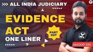 Evidence Act  Complete Evidence Act One liner Part 7  Anoop Upadhyay  Target 20 [upl. by Aanas]