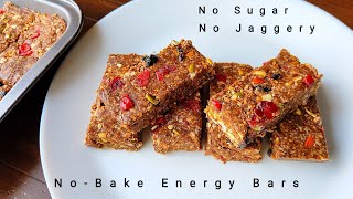 High Protein Oats Energy Bars Recipe  No Bake Granola Bars  Protein Bars  Weight loss Snacks [upl. by Araed]