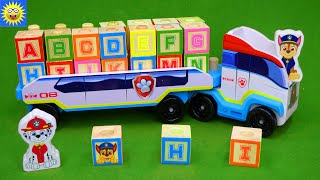 Paw Patrol Toys Best Learning Video for Kids Alphabet ABC Block Paw Patroller Truck Animal Puzzle [upl. by Assilym]