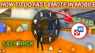 HOW TO DI FAST EMOTE IN MOBILE।Used For Auto Clicker Fast Eemote In Mobile। FREE FIRE auto clicker [upl. by Balling]