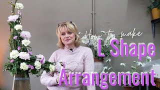 How to make an L shaped flower arrangement  BASIC FLORISTRYFLOWER ARRANGING [upl. by Aramenta]