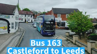 Roadworks  Yorkshire Countryside by Bus 163 from Castleford to Leeds  May 2024 [upl. by Einnal]