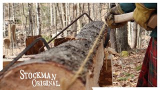 Learn How to Hew a Beam by Hand with Two Axes Two Nails and a Piece of String in 11 Minutes [upl. by Merritt]