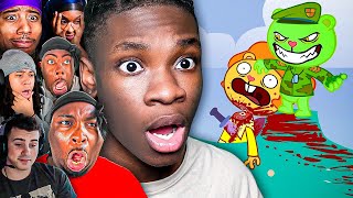 MAKING YOUTUBERS WATCH HAPPY TREE FRIENDS FOR 6 HOURS [upl. by Nitza864]